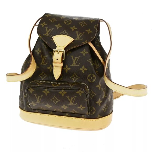 LOUIS VUITTON Montsouris MM Backpack Bag Monogram Leather Brown M51136 660RK300 - Picture 1 of 14